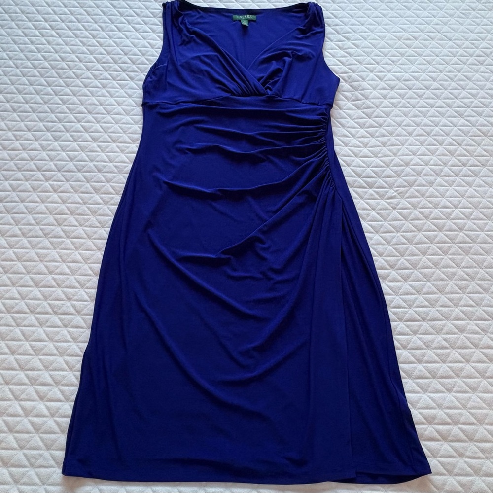 Lauren Ralph Lauren Wrap Dress Size 16 Ruched Torso Cocktails/party/Formal Wear